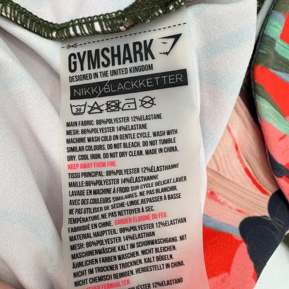 Nikki Blackletter Gymshark Leggings Womens Medium Collab Activewear 29" Inseam - Picture 6 of 11